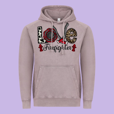 Love Firefighter Vintage Hoodie Designed By Cowhidedigitalart