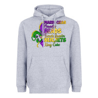 Heather Grey mardi gras parades beads french quarter beignets k Heavyweight Hoodie - LillyAllenDesigns