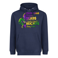 Navy mardi gras parades beads french quarter beignets k Heavyweight Hoodie - LillyAllenDesigns
