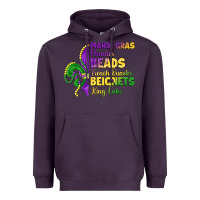 Plum mardi gras parades beads french quarter beignets k Heavyweight Hoodie - LillyAllenDesigns