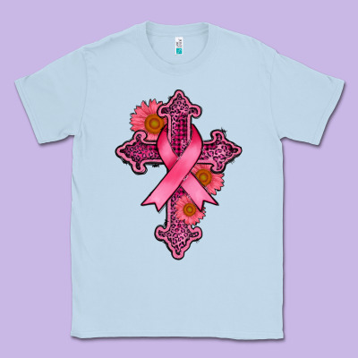 Breast Cancer Cross Classic Tee Designed By Adodesignshop