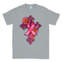 Heather Grey breast cancer cross Classic Tee - AdoDesignShop