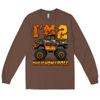 Chestnut i'm two this is how i roll monster truck birthday Long Sleeve Tee - Jasminsmagicworld