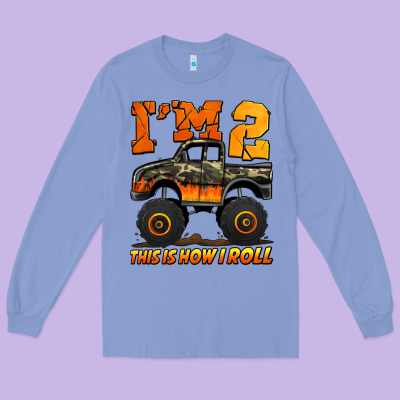I'm Two This Is How I Roll Monster Truck Birthday Long Sleeve Tee Designed By Jasminsmagicworld