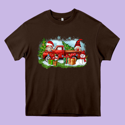 Christmas Gnomes Truck Heavy Core Tee Designed By Zillion Design Studio