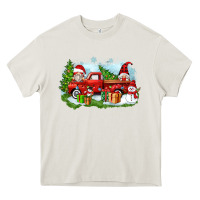 Cream Christmas gnomes truck Heavy Core Tee - Zillion Design Studio