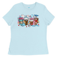 Baby Blue nurse elements coffee cups Ladies Tee - MaliasSmallBusiness