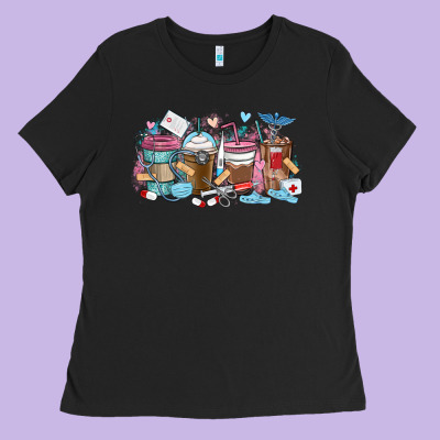 Ladies Tee nurse elements coffee cups
