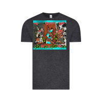 Vintage Black easter bunny's leopard cowhide cactus Vintage Tee - JahusDesignShop