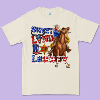 Premium Tee western sweet land of liberty 4th july billie wilder
