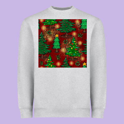Christmas Trees Seamless Pattern Heavyweight Sweatshirt Designed By Bundleandbundleshop