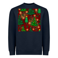 Navy christmas trees seamless pattern Heavyweight Sweatshirt - BundleAndBundleShop