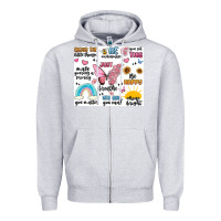 Heather Grey positive affirmations Zipper Hoodie - MaliasSmallBusiness