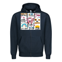 Navy positive affirmations Zipper Hoodie - MaliasSmallBusiness