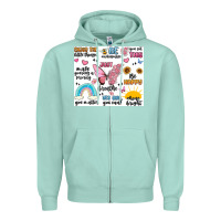 Seafoam positive affirmations Zipper Hoodie - MaliasSmallBusiness