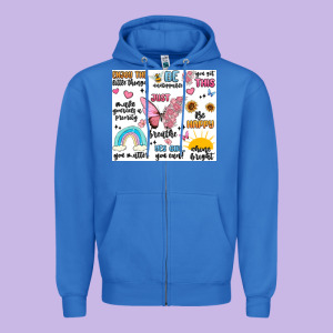 Positive Affirmations Zipper Hoodie Designed By Maliassmallbusiness