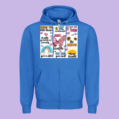 Positive Affirmations Zipper Hoodie Designed By Maliassmallbusiness