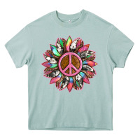 Arona sunflower and tie dye with peace sign Heavy Core Tee - Artiststas