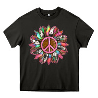 Asphalt sunflower and tie dye with peace sign Heavy Core Tee - Artiststas