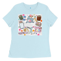 Baby Blue sewing Ladies Tee - MaliasSmallBusiness
