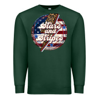 Sports Green Western Stars and Stripes 4th of July Premium Sweatshirt - LillyAllenDesigns