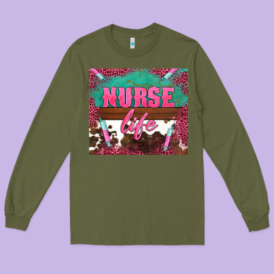 Western Nurse Life Needle Long Sleeve Tee Designed By Barkaloodesign