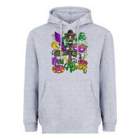 Heather Grey new orleans mardi gras Heavyweight Hoodie - LillyAllenDesigns