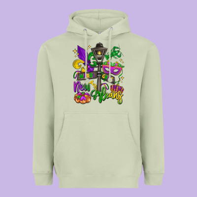 New Orleans Mardi Gras Heavyweight Hoodie Designed By Lillyallendesigns