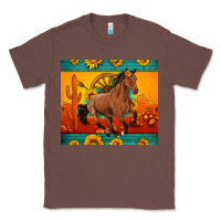 Chestnut western sunset galloping horse sunflower Classic Tee - Artiststas