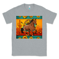 Heather Grey western sunset galloping horse sunflower Classic Tee - Artiststas