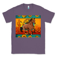 Lavender western sunset galloping horse sunflower Classic Tee - Artiststas