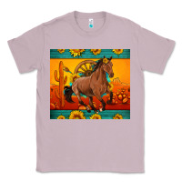 Lilac western sunset galloping horse sunflower Classic Tee - Artiststas