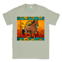 Matcha western sunset galloping horse sunflower Classic Tee - Artiststas
