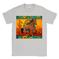 Moon Dust western sunset galloping horse sunflower Classic Tee - Artiststas