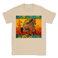 Mushroom western sunset galloping horse sunflower Classic Tee - Artiststas