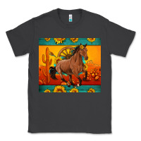 Smoke western sunset galloping horse sunflower Classic Tee - Artiststas