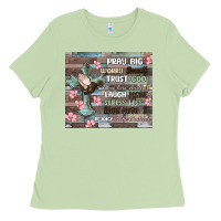 Matcha pray big worry small trust god Ladies Tee - MaliasSmallBusiness