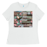 White pray big worry small trust god Ladies Tee - MaliasSmallBusiness