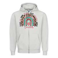 Dove Grey teacher rainbow Zipper Hoodie - MaliasSmallBusiness