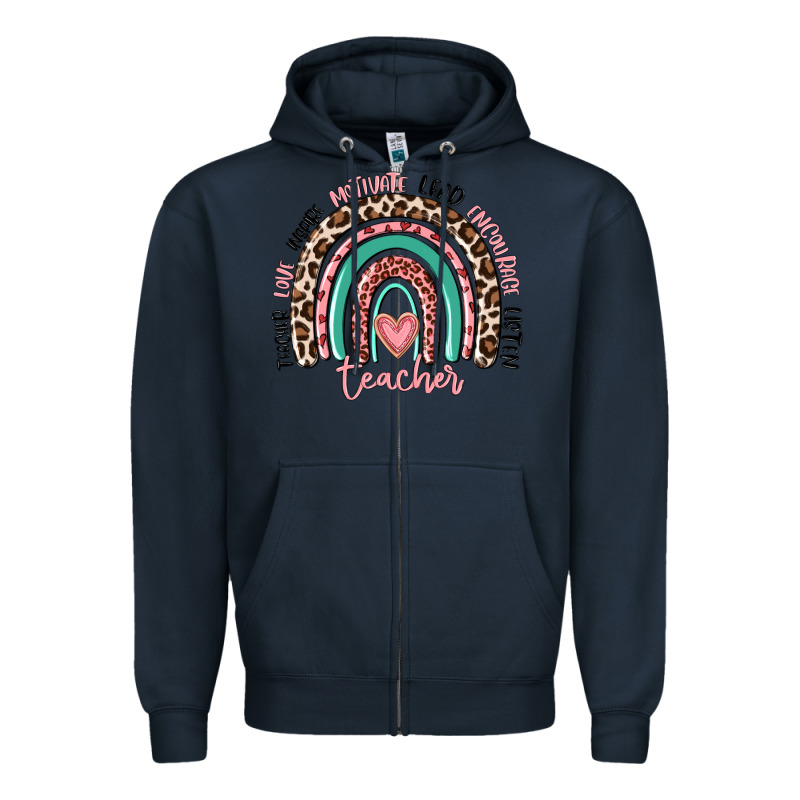 Teacher Rainbow Zipper Hoodie by MaliasSmallBusiness | Teevron