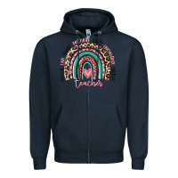 Navy teacher rainbow Zipper Hoodie - MaliasSmallBusiness