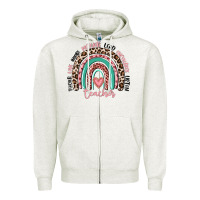 Oatmeal Heather teacher rainbow Zipper Hoodie - MaliasSmallBusiness