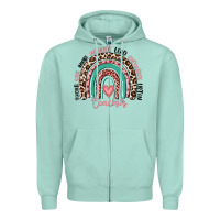 Seafoam teacher rainbow Zipper Hoodie - MaliasSmallBusiness