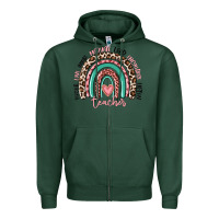 Sports Green teacher rainbow Zipper Hoodie - MaliasSmallBusiness