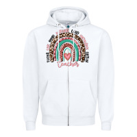 White teacher rainbow Zipper Hoodie - MaliasSmallBusiness