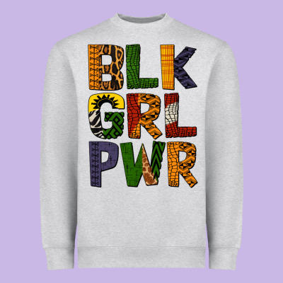 Black Girl Power Heavyweight Sweatshirt Designed By Bundleandbundleshop