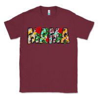 Burgundy floral animal print mama Classic Tee - CowhideDigitalArt