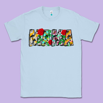 Floral Animal Print Mama Classic Tee Designed By Cowhidedigitalart