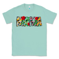 Seafoam floral animal print mama Classic Tee - CowhideDigitalArt