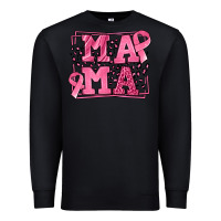Black Breast Cancer Awareness mama Premium Sweatshirt - LillyAllenDesigns